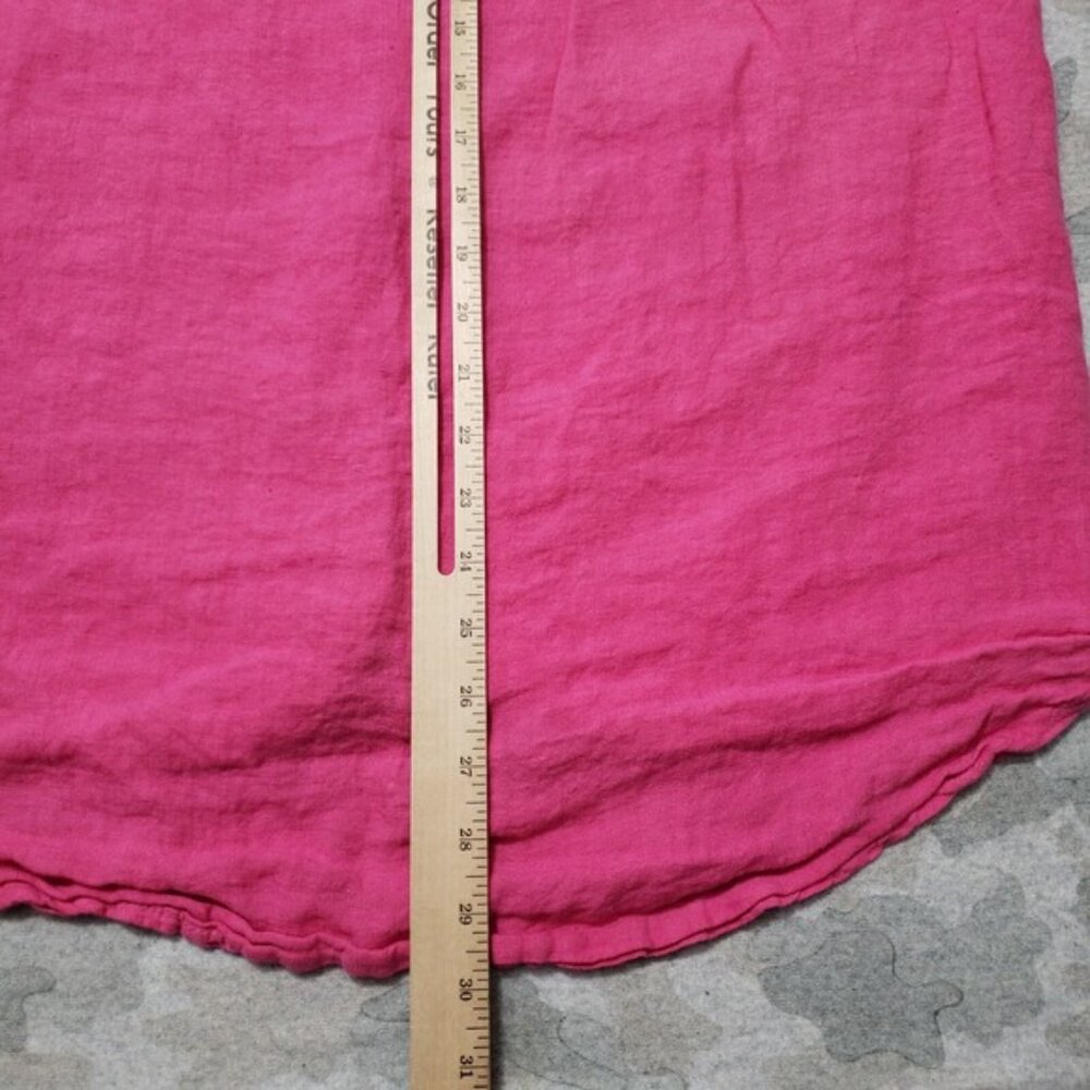 Rosemarine Top Womens Large Pink Linen Long Sleeve Button-Up - Picture 8 of 10